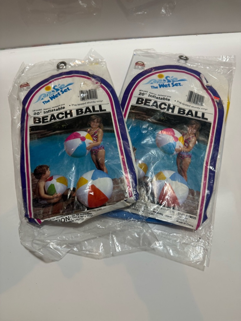 The Wet Set Intex 20” Inflatable Beach Ball Set 2 1983 Style 59020 Vintage Vinyl